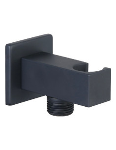 PRESA ACQUA QUADRA con supporto NERO OPACO | Bagno di Stile