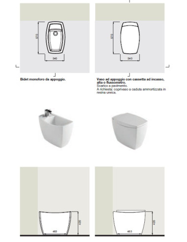 BIDET CERAMICA a terra MONOFORO TIBER | Bagno di Stile