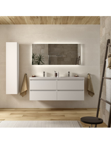 Mobile bagno Bequia, 140 cm, bianco opaco  Doppio lavabo