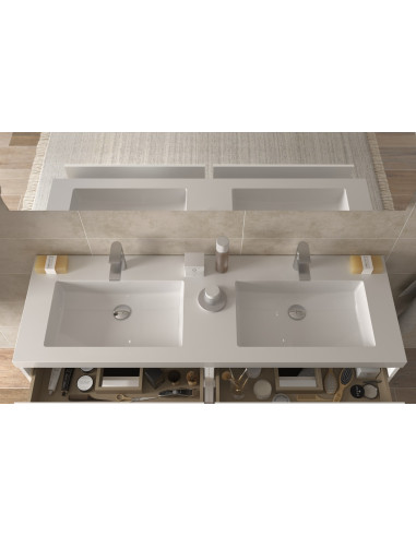 Mobile bagno Bequia, 140 cm, nero opaco  Doppio lavabo