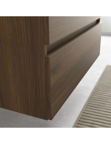 Mobile bagno Bequia 120 cm + lavabo in ceramica  Noce  120x45x56 cm