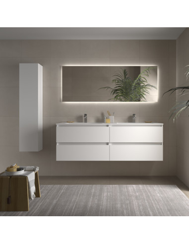 Mobile bagno Bequia 160cm + lavabo MineralSolid  Bianco opaco  160x45x56