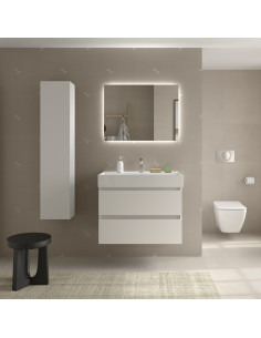 Mobile bagno Bequia 100cm + lavabo in ceramica  Bianco opaco  100x45x66