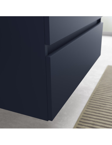 Mobiletto da bagno Bequia 60 cm + piano d'appoggio (senza lavabo)  Blu satinato  60x45x56