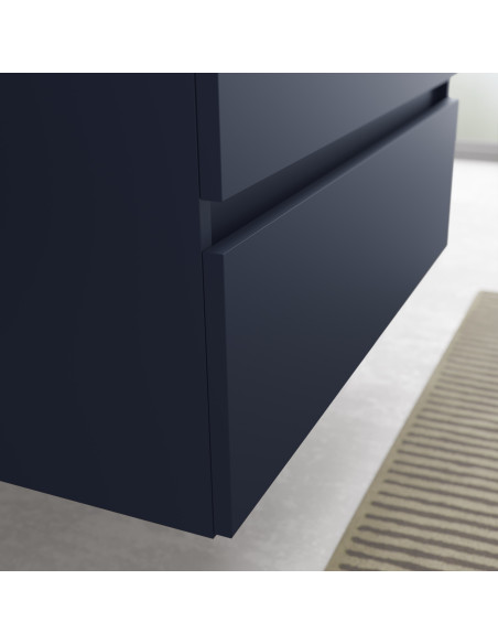 Mobile bagno Bequia 80 cm + piano d'appoggio (senza lavabo)  Blu satinato  80x45x56