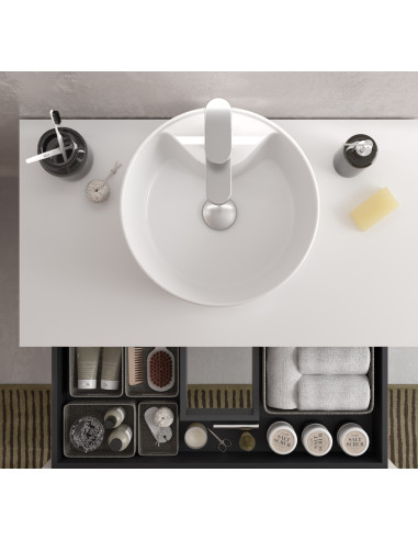 Mobile bagno Bequia 100 cm + piano d'appoggio (senza lavabo)  Bianco opaco  100x45x56