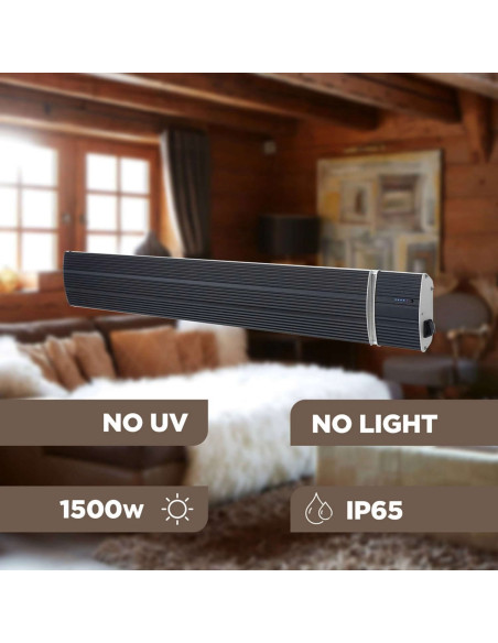 Riscaldatore Wifi Infrarossi Nero 1500w Per Esterni Elegante e Resistente