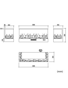 Caminetto Elettrico Trifacciale Sined Merano 108 Con Telecomando 2