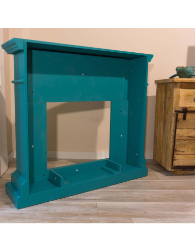 Caminetto Elettrico Turchese 1500w Con Effetto Fiamma Realistico