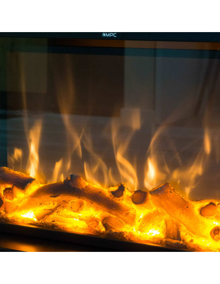Caminetto Elettrico Nero Elegante Con Effetto Fiamma Realistico