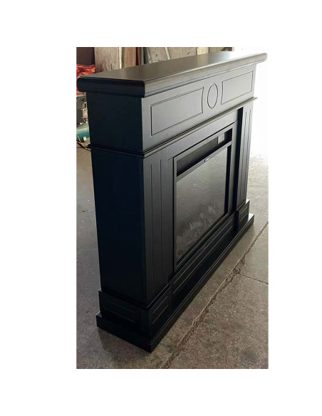 Caminetto Elettrico Nero Elegante Con Effetto Fiamma Realistico