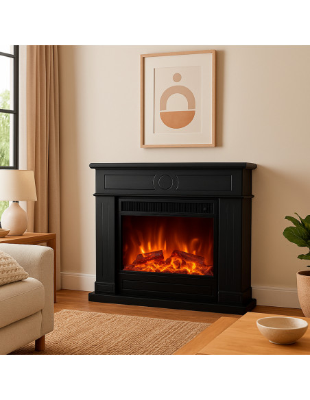 Caminetto Elettrico Nero Lipari XXL Eleganza e Comfort