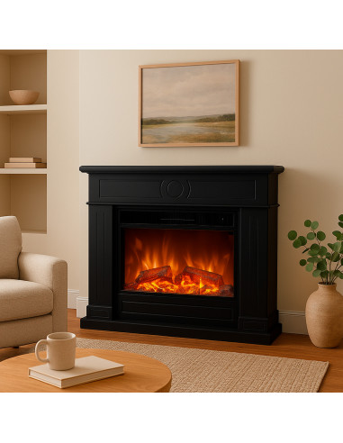 Caminetto Elettrico Nero Lipari XXL Eleganza e Comfort