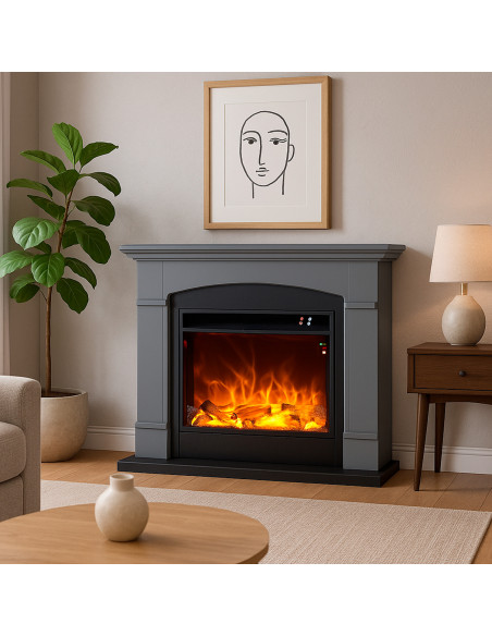 Caminetto Da Terra Grigio Scuro Sined Eleganza e Calore Per La Tua Casa