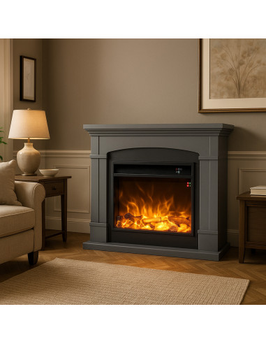 Caminetto Da Terra Grigio Scuro Sined Eleganza e Calore Per La Tua Casa