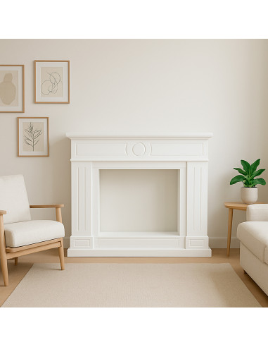 Cornice Lipari Bianco Crema Per Caminetto Elettrico