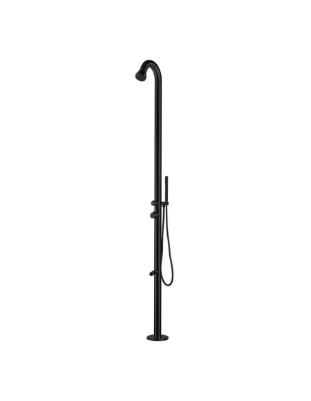 Doccia Nera In Acciaio Inox 316l Con Soffione e Doccino