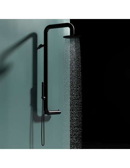 Doccia Cabras Nera In Acciaio Inox a Parete Eleganza e Resistenza