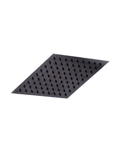 Doccia Solare Grigia In Alluminio Con Fascia Legno e Soffione Quadrato