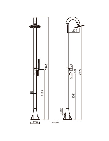 Doccia Nera In Acciaio Inox Nautico 316l Eleganza e Durabilita