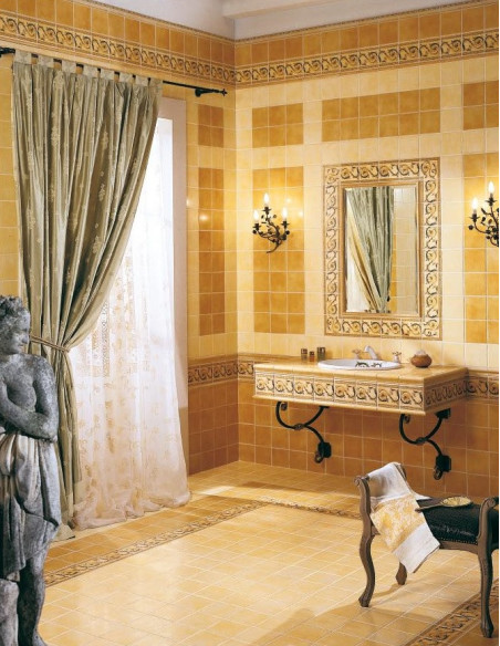 AFFRESCHI 15 X 15 Giallo chiaro | Bagno di Stile