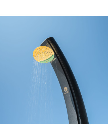 Doccia Solare Nera e Oro Per Giardino Soffione 20 Cm