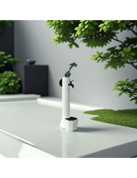 Fontana Da Giardino Bianca Con Rubinetto e Tubo Flessibile
