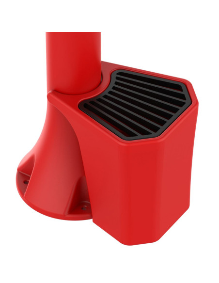 Fontanella da giardino rossa SINED con secchiello e tubo flessibile