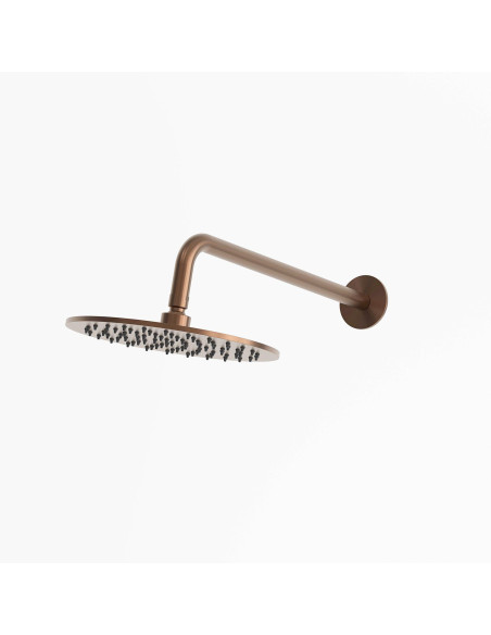 Soffione e Braccio Parete Inox Oro Rosa 25cm Eleganza e Qualita