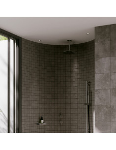 Kit soffione doccia 25 cm inox con braccio soffitto eleganza e qualita per il tuo bagno 2