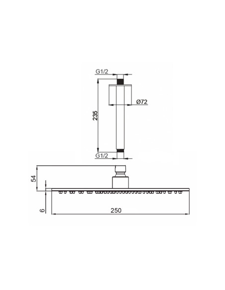 Kit soffione inox 25 cm soffitto eleganza e funzionalita
