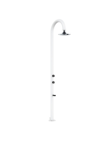 Doccia In Alluminio Bianca Con Soffione Led 3 Getti