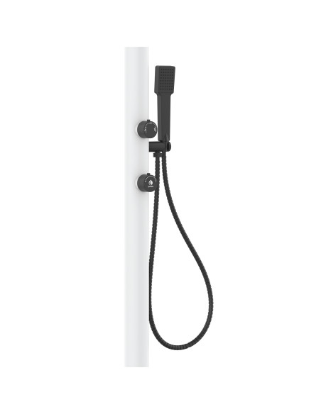 Doccia Bianca In Alluminio Con Doccino e Soffione Lcd