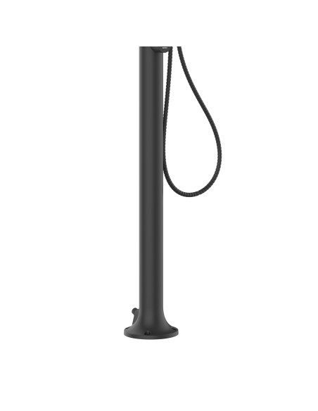 Doccia Nera In Alluminio Con Soffione Lcd e Doccino