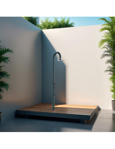 Doccia Grigia In Alluminio Con Soffione Led 3 Getti
