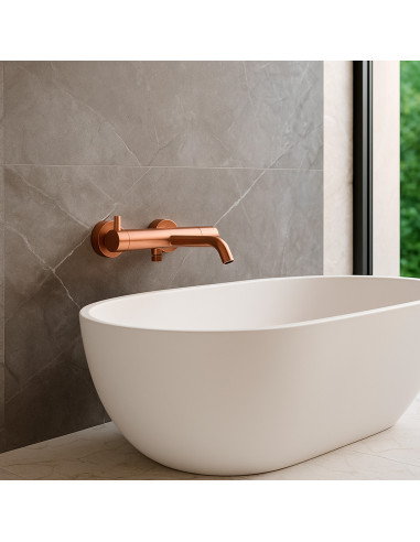 Miscelatore muro doccia vasca Levante oro rosa eleganza e qualita