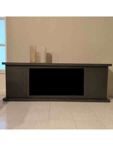 Mobile in legno antracite per camino eleganza e funzionalita