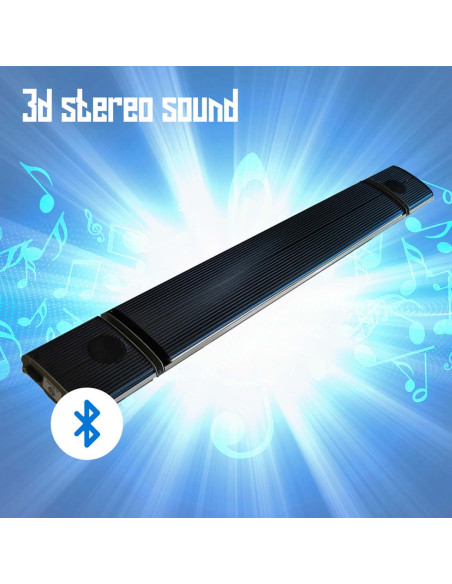 Riscaldatore Infrarossi Bluetooth SINED 1000W con Altoparlanti Integrati