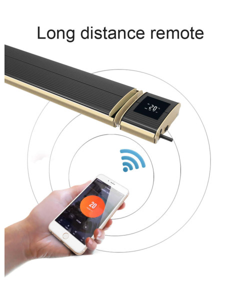 Riscaldatore Infrarossi Wi-Fi 2400W con App per Smartphone - Elegante, Economico e Facile da Usare