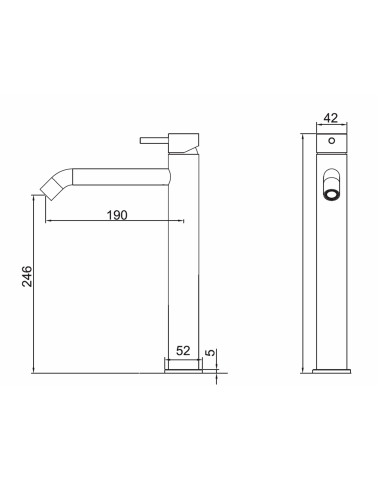 Rubinetto bagno inox Levante Alto: eleganza e resistenza