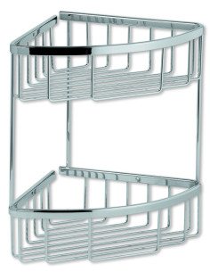 ANGOLIERA 2 PIANI IN OTTONE CROMATO | Bagno di Stile