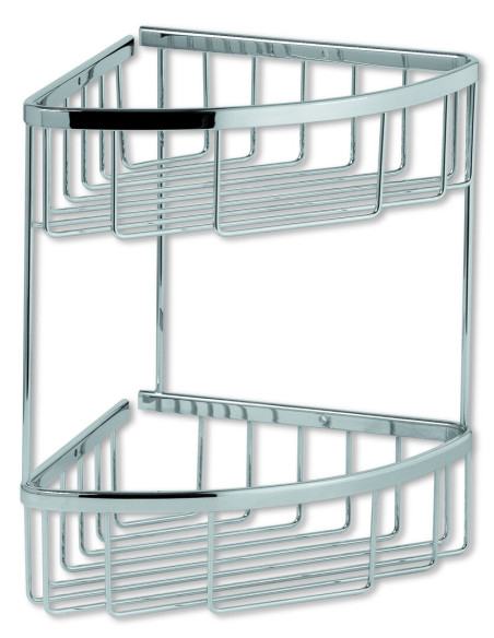 ANGOLIERA 2 PIANI IN OTTONE CROMATO | Bagno di Stile
