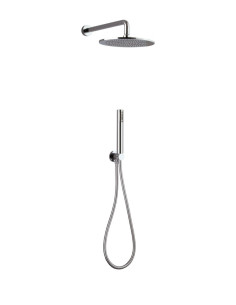 KIT SOFFIONE TONDO CROMO Ø 250 ROMA / PRESA ACQUA / BRACCIO TONDO C...