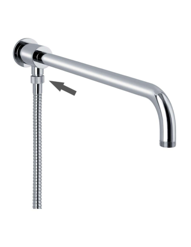 BRACCIO DOCCIA IN OTTONE CROMATO CON DEVIATORE CM.35 | Bagno di Stile