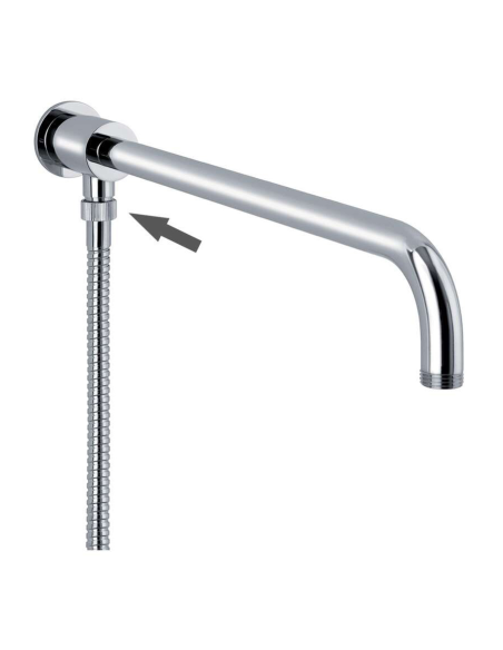 BRACCIO DOCCIA IN OTTONE CROMATO CON DEVIATORE CM.35 | Bagno di Stile