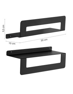 CLEO PORTAOGGETTI DOCCIA/MENSOLA PORTASCIUGAMANI CM.30 NERO MATT | ...