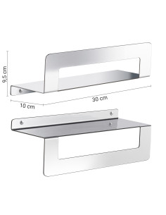 CLEO PORTAOGGETTI DOCCIA/MENSOLA PORTASCIUGAMANI CM.30 INOX SPAZZOL...