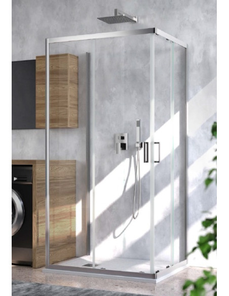 BOX DOCCIA ANTA SCORREVOLE EXT.CM. 87,5-89,5 CROMO CRISTALLO TRASPARENTE 6 MM. LOOP