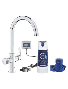 BLUE PURE BAUCURVE con MISCELATORE, FILTRO AI CARBONI ATTIVI 5 FASI, ADATTATORE FILTRO E TIMER CAMBIO FILTRO