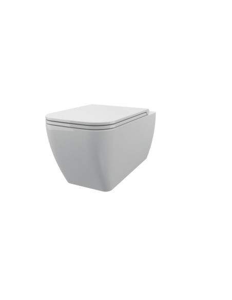 VASO SOSPESO QUADRA VERTIGO  BIANCO LUCIDO COMPRESO DI FISSAGGIO A SCOMPARSA